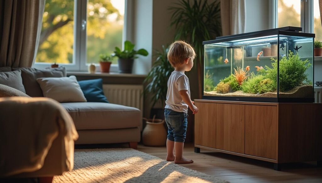 Mesures de sécurité pour chauffe-aquarium dans une maison avec enfants