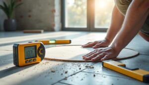 Méthode pour poser du carrelage au sol à la maison avec un mètre et un niveau